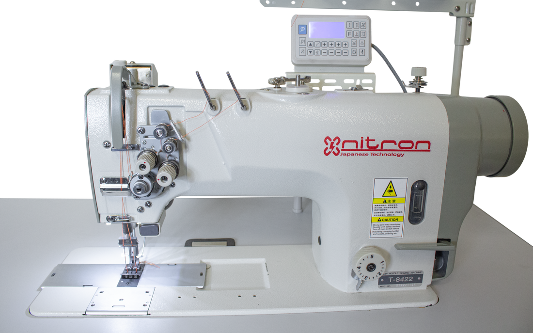 NT-T8422 AUTOMATIC DOUBLE NEEDLE SEWING MACHINE TO SET ZIPPERS