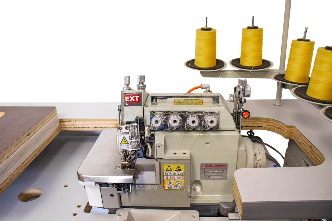 NT-8200T-05DX5-56 (OVERLOCK 5 THREADS HEAVY DUTY SEMI AUTOMATIC AIR & DIRECT DRIVE ANGLE KNIFES)