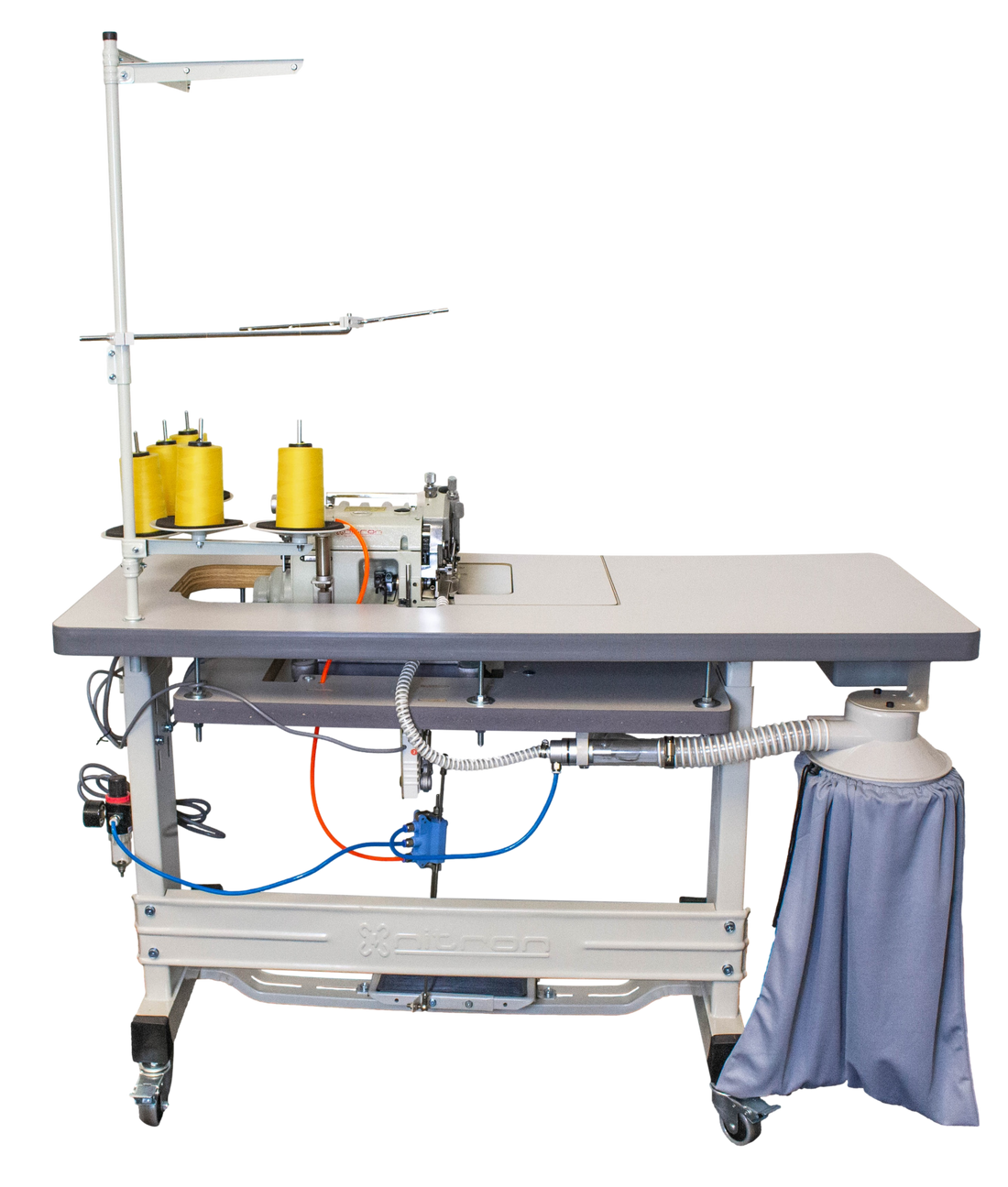 NT-8200T-05DX5-56 (OVERLOCK 5 THREADS HEAVY DUTY SEMI AUTOMATIC AIR & DIRECT DRIVE ANGLE KNIFES)