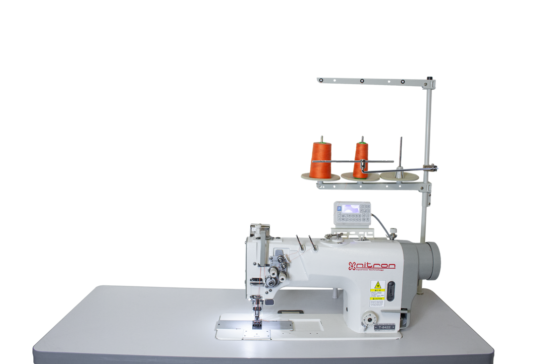 NT-T8422 AUTOMATIC DOUBLE NEEDLE SEWING MACHINE TO SET ZIPPERS