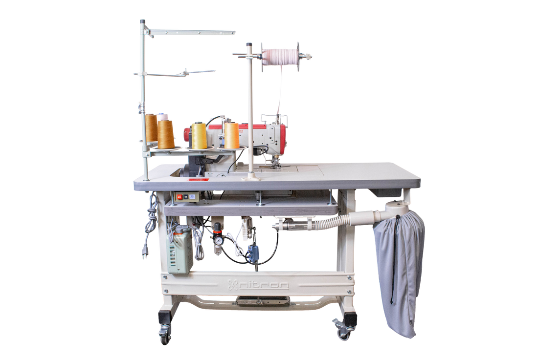 NT-500-05CB/E ELASTIC SETTING DEVICE W/FEEDING DEVICE DIRECT DRIVE 3 NEEDLE 5 THREADS RIGHT SIDE CUTTING EDGE COVERSTITCH SEWING MACHINE