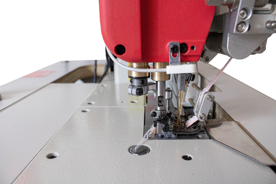 NT-500-05CB/E ELASTIC SETTING DEVICE W/FEEDING DEVICE DIRECT DRIVE 3 NEEDLE 5 THREADS RIGHT SIDE CUTTING EDGE COVERSTITCH SEWING MACHINE