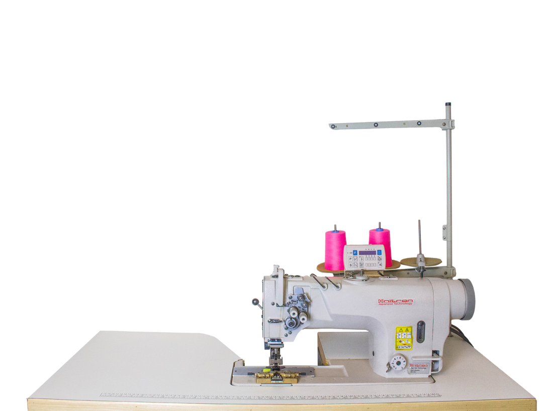 NT-8722-GS DOUBLE NEEDLE AUTOMATIC SEWING MACHINE W/ COPPER FOR HATS