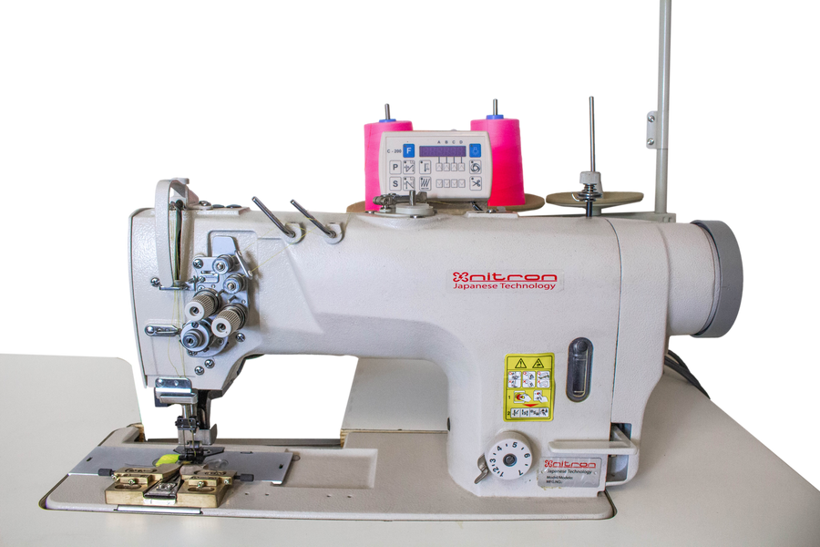 NT-8722-GS DOUBLE NEEDLE AUTOMATIC SEWING MACHINE W/ COPPER FOR HATS
