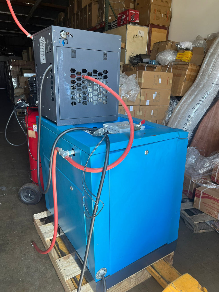 HIGH QUALITY AIR COMPRESSOR BLUE HEAVY DUTY WITH EXTRA STORAGE TANK AND DRYER