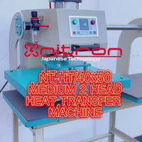 NT-HT//50X40 MEDIUM 2 HEAD HEAT TRANSFER MACHINES 50X40 CMS AREA