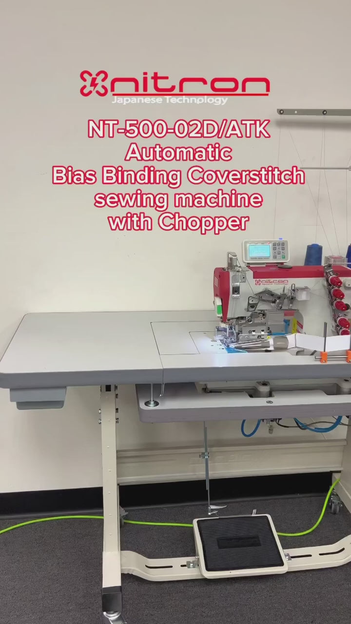 NT-500-02D/ ATK AUTOMATIC BIAS BINDING COVERSTITCH SEWING MACHINE WITH CHOPPER