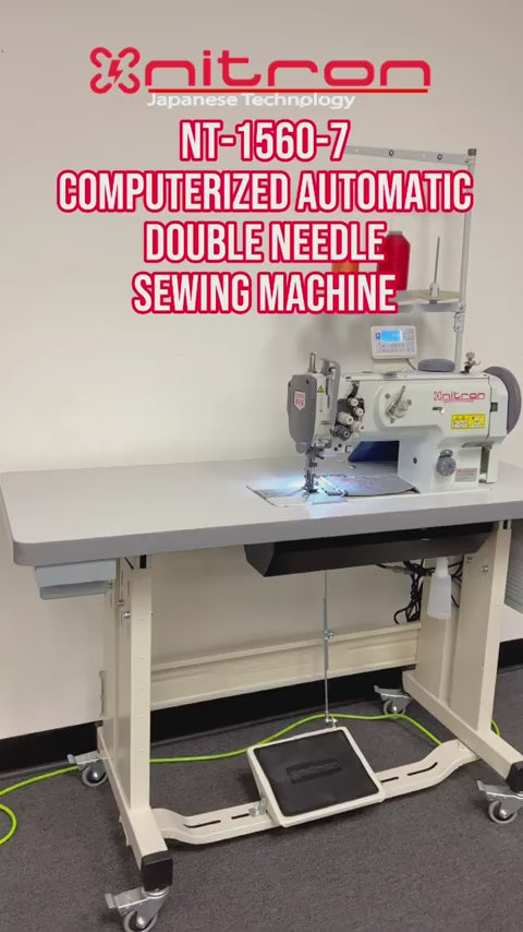 NT-1560-7 COMPUTERIZED DOUBLE NEEDLE AUTOMATIC SEWING MACHINE