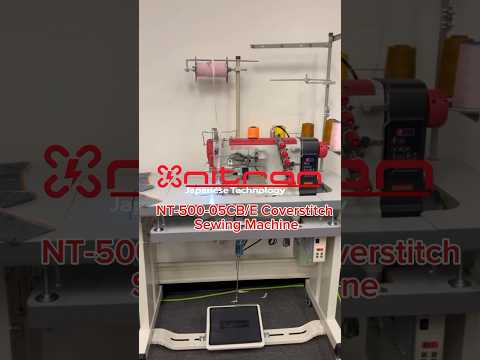 NT-500-05CB/E ELASTIC SETTING DEVICE W/FEEDING DEVICE DIRECT DRIVE 3 NEEDLE 5 THREADS RIGHT SIDE CUTTING EDGE COVERSTITCH SEWING MACHINE