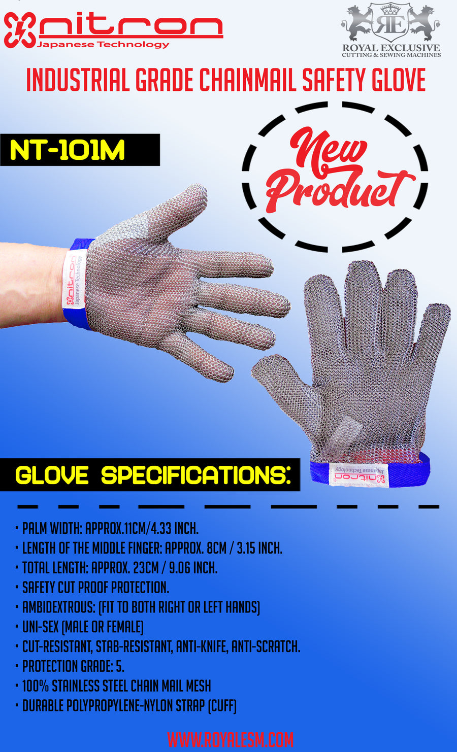 Stainless Steel Mesh Knife Cut Resistant Chain Mail Protective Glove